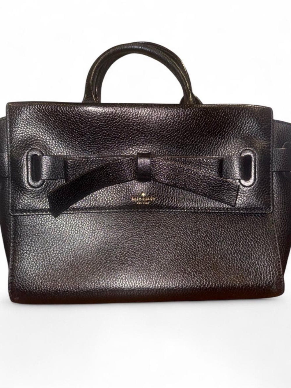Kate Spade New York Black Leather Natala Avalon Place Bow Satchel Bag